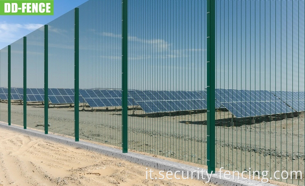 BS1722-14 Green Black Security 358 Anti Climb Fence Weld Wire Mesh per la sottostazione di energia di energia industriale Telecom